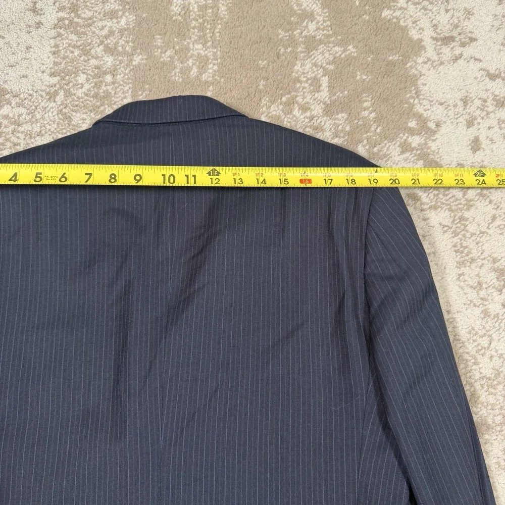Banana Republic Suit Mens 40R 31x32 Navy Blue Striped Wool Classic Old Money